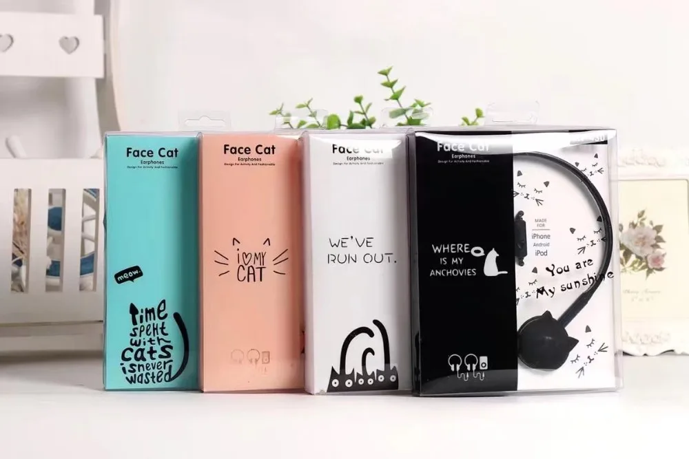 Chiclits Cute Cat Headphones 3.5mm Common Wired Music Sport  Headset 1.2m With Mic Headphone for ipod Mobile Phone MP3 for Girls Child Gifts (7)