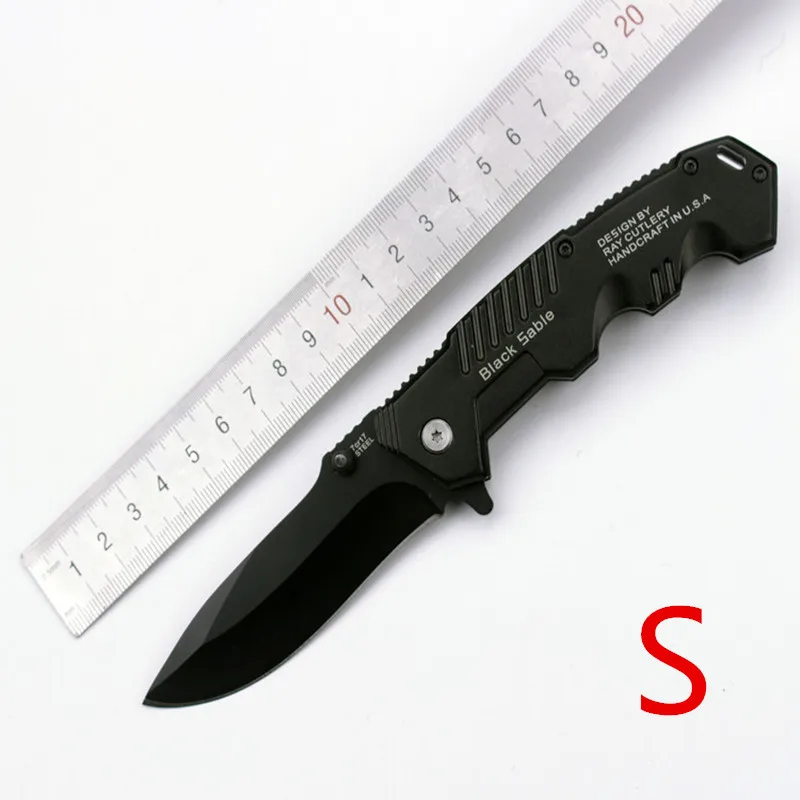 CS холодный многофункциональный нож, черное складное лезвие, нож для кемпинга, охоты, тактические ножи для выживания, алюминиевая ручка, наружные карманные инструменты для повседневного использования - Цвет: Small