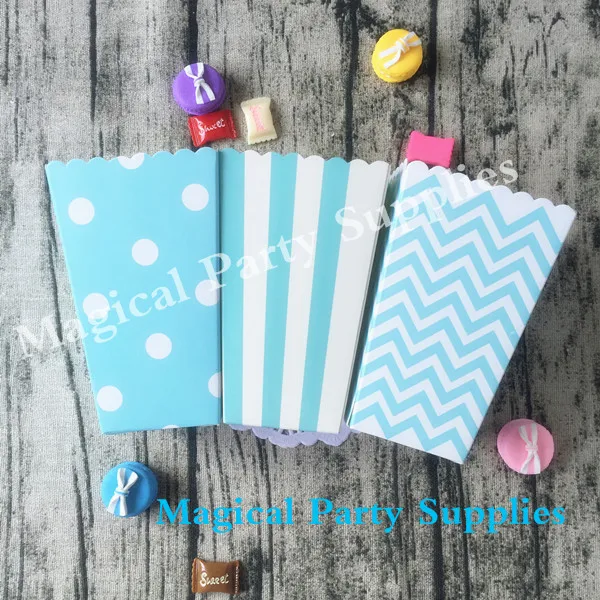 Baby Shower Decoration Blue Snack Box 36pcs Popcorn Boxes Boy S