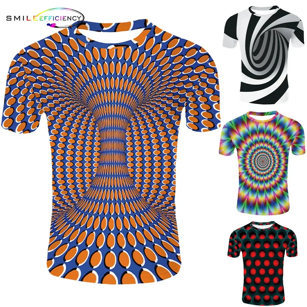 

2019 New Pattern Psychedelic 3d T Shirt Short Sleeveprinting O-neck Tee Shirts Personality Men Women Unisex Summer Tops