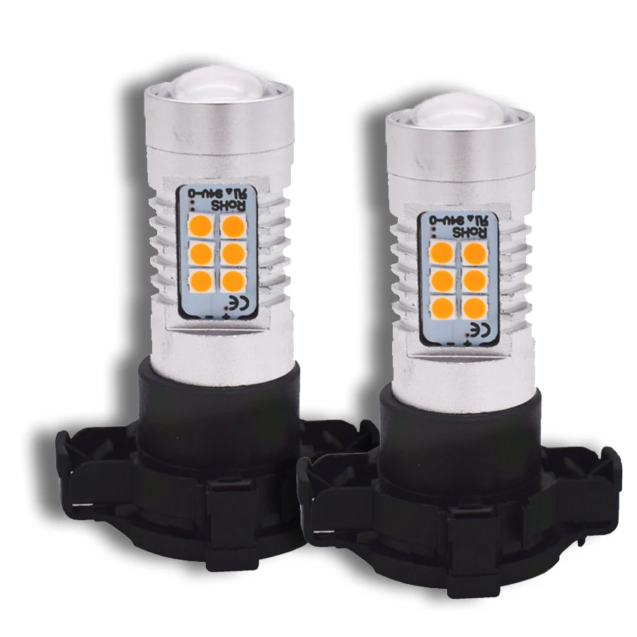 2 шт. PY24W янтарно-желтый CAN-bus без ошибок 21 SMD светодиодные передние поворотные