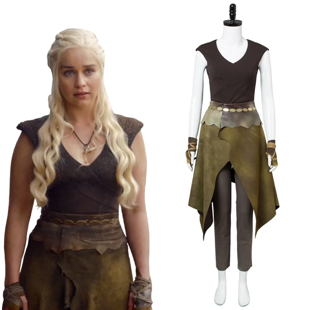 

Game of Thrones Season 6 Cosplay Daenerys Targaryen Costume Dany Indigenous Outfit Halloween Cosplay Costumes