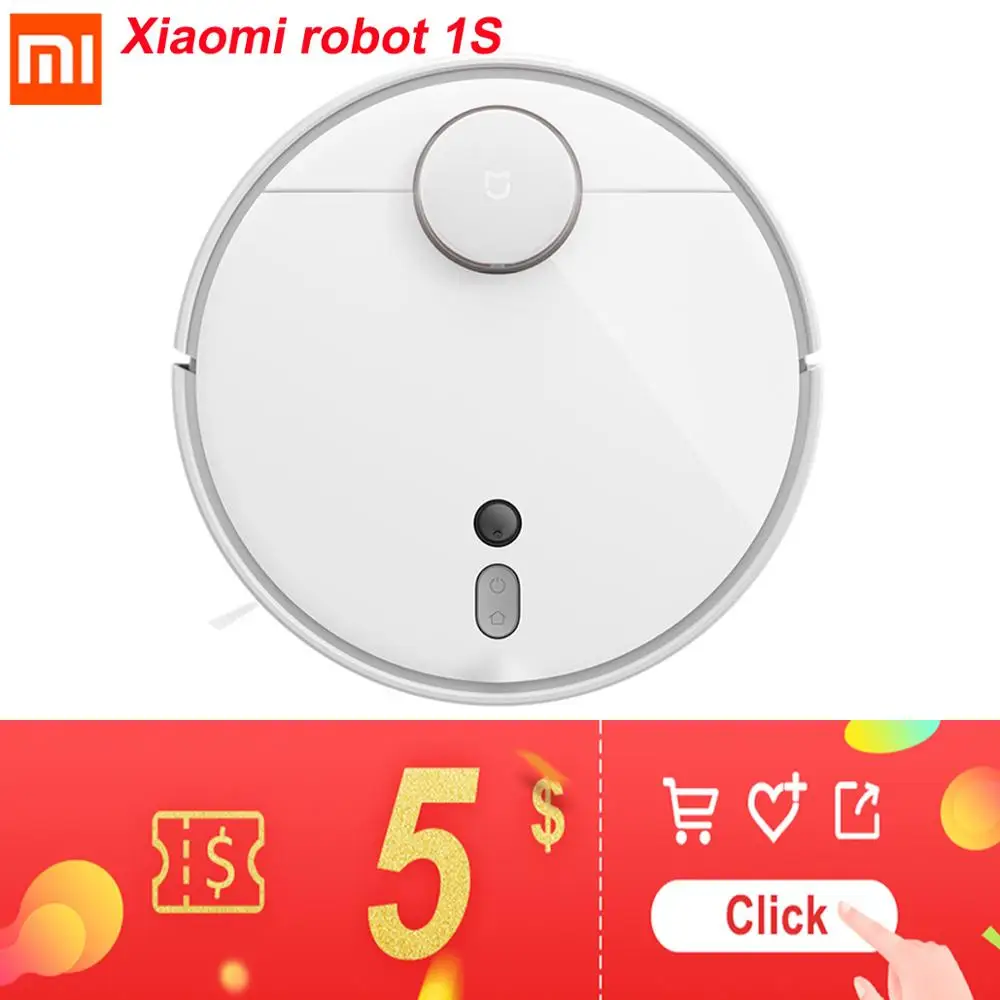 

Original Xiaomi MI Robot Vacuum Cleaner 1S for Home Automatic Sweeping Dust Sterilize Smart Planned Mobile App Remote Control