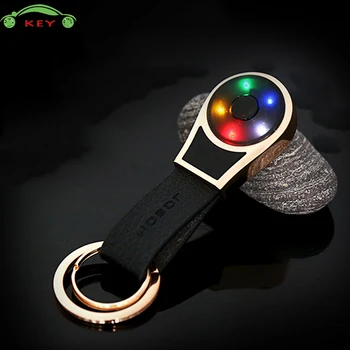 

Car Leather Colorful Flash Keychain Auto Metal Keyring Men Key Holder for Mitsubishi Suzuki Peugeot Renault SSANG YONG Tesla MG
