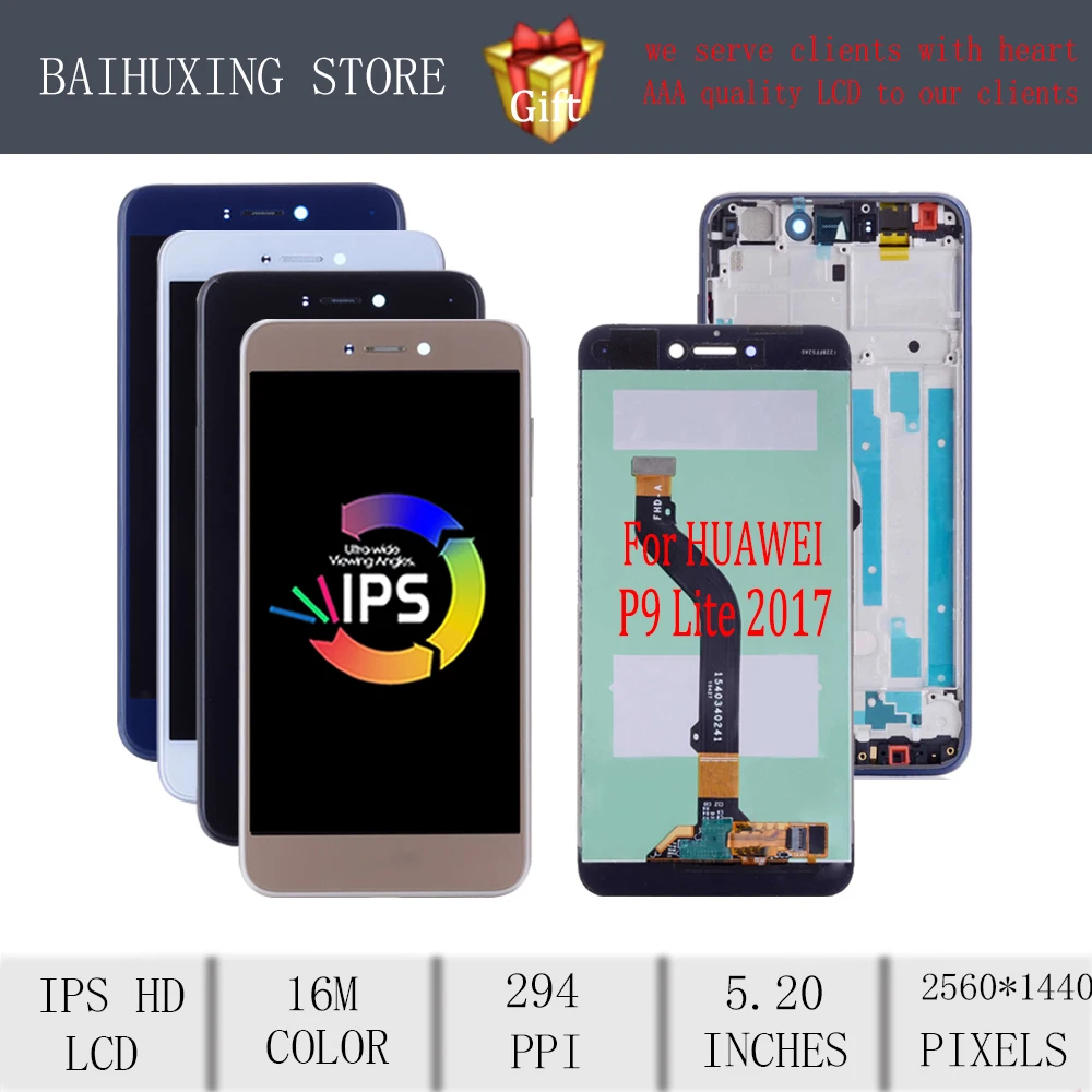 3pcs/lot 5.2''Original For HUAWEI P9 Lite 2017 LCD Display Touch Screen with Frame Digitizer Huawei Nova GT3 LCD@ | Мобильные