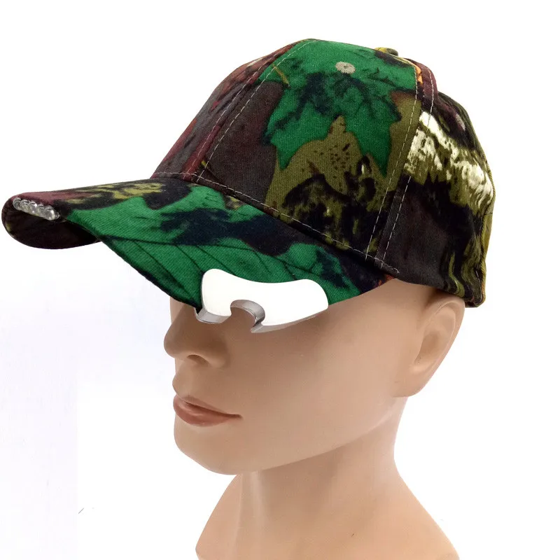 8pcslot LED Fluorescent +bottle opener cap hunting hat light outdoor corkscrew Novel fishing cap Free shipping (22)