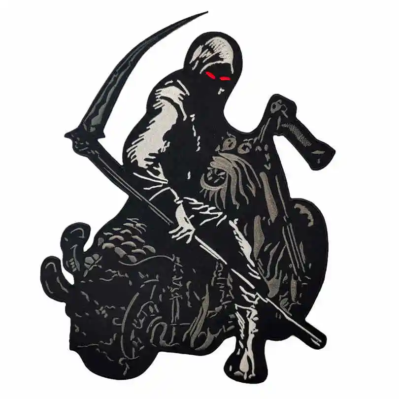 Embroidered Biker Motorcycle Back Jacket Patch Reaper Club Association Patches Telephoneheights Collectables