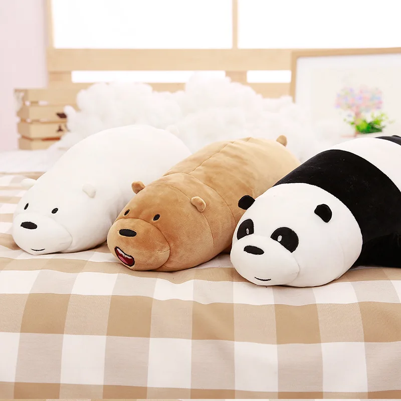 

50cm Anime Plush Soft Toys We Bare Bears Kids Dolls Big Bear Grizzly Gray White Polar Bear Panda Stuffed Doll Christmas Gifts