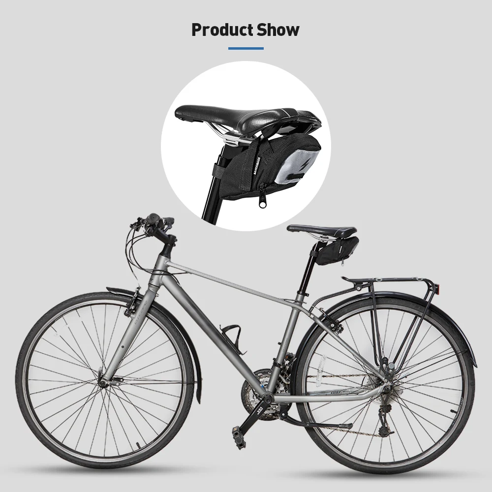 Sahoo Bicycle Bag Bike Waterproof Storage Saddle Bag Seat Cycling Tail Rear Pouch Bag Saddle Bags Rear Back With Taillight