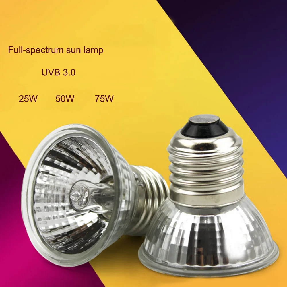 

75W 50W 25W UVB Tungsten Halogens Bulb Warm Area In Terrariums For Reptile Pets Fit E27 Base 220v Available UVB3.0 UVA UV