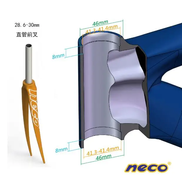 Neco гарнитуры полуинтегрированный Threadle для ZS41/41,4/41,5/41,8 мм 28,6/30 GIANT TCR дорожный велосипед гарнитура чашки