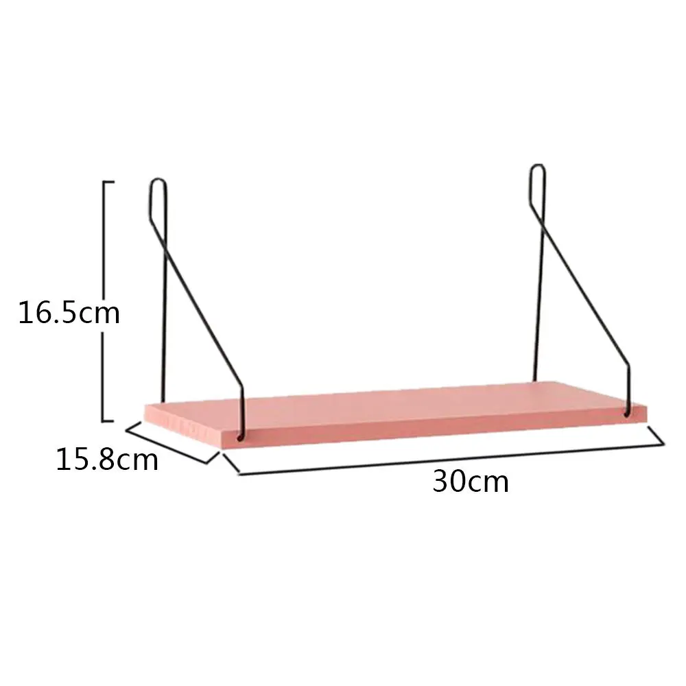 Скандинавские простые деревянные практичные настенные полки из кованого железа слово перегородка доска спальня ТВ настенное крепление дисплей полка