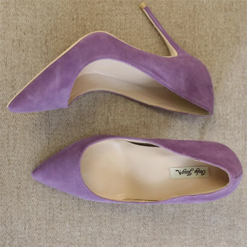Zapatos La Señora Altos Púrpura Envío Pointy 43 Estilete 8 10 Suede Tacones Alto Manera 12 Toe Bombas Tacón De Mujeres Size33 Cm 7B4pq