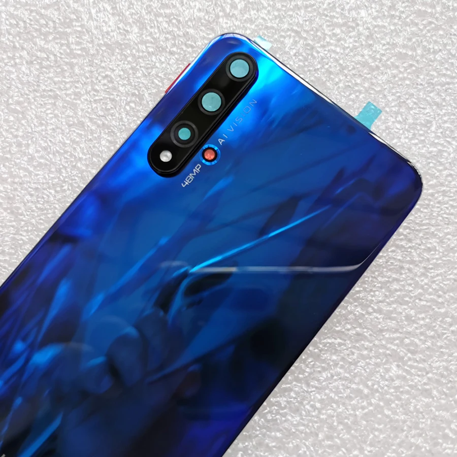 100% оригинальное стекло для Huawei Honor 20 корпус аккумулятора + камеры задняя крышка