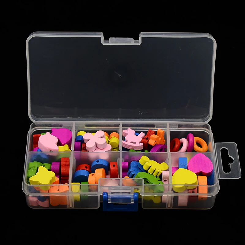 

1box Kid's Wooden Beads Set Dyed Mixed Color DIY Making Necklaces Bracelets For Jewelry Finding Anklets Children/Girls