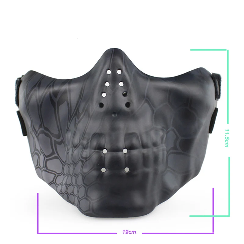 Outdoor Airsoft Shooting Face Protection Gear Tactical Half Face Camouflage Skull Mask