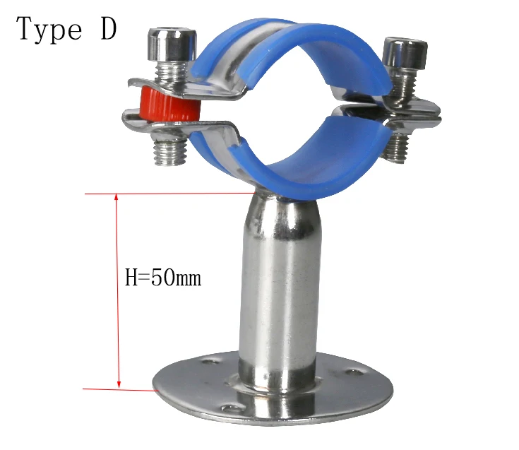 1/" до 4" SS304 Трубная вешалка кронштейн из нержавеющей стали зажим для труб с Опорной пластиной зажим 15-102 мм