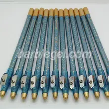 12 набор Новые водонепроницаемые тени для век макияж подводка для глаз карандаш Профессиональный светло-синий блестящий подводка для глаз ручка с точилкой