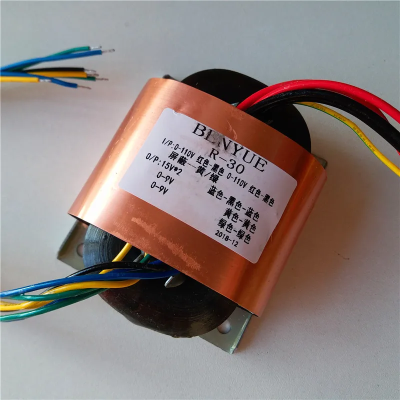 15V-0-15V 0.6A 2*9V 1A R Core Transformer 110V/110V input R30 for DAC decoder board 40VA preamplifier amplifier