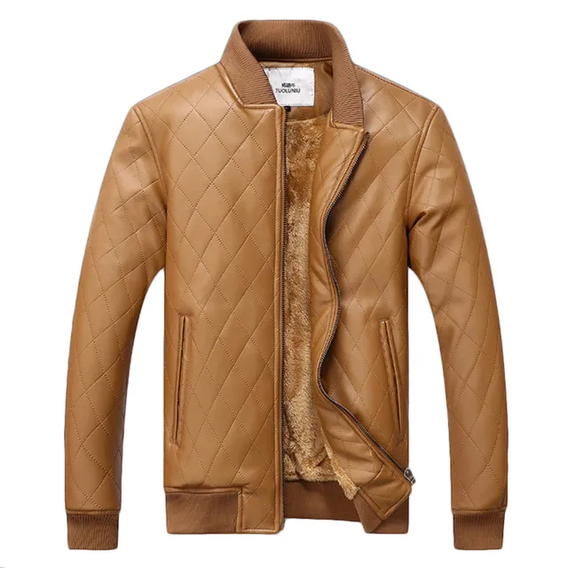 Buy Winter Mens Leather Jacket Thick Velvet Jackets