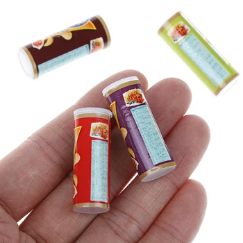 

4 Bottles Cute Mini Dollhouse Miniature Potato Chips for Blyth, Pullip 1/6 BJD Doll Food Toy Accessories