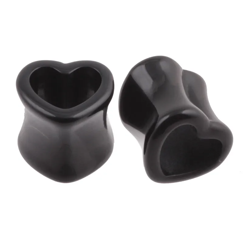 Acrylic Double Flared Love Heart Hollow Flesh Tunnel Ear Plug Piercing Expander Jewelry Earlet Gauges