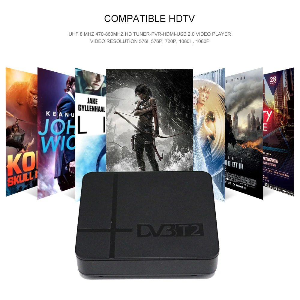 DVB T2 декодер tv Box HD наземный цифровой ТВ-тюнер, приемник с поддержкой USB wifi H.264 MPEG4 FTA HDMI DVB-T спутниковая приставка