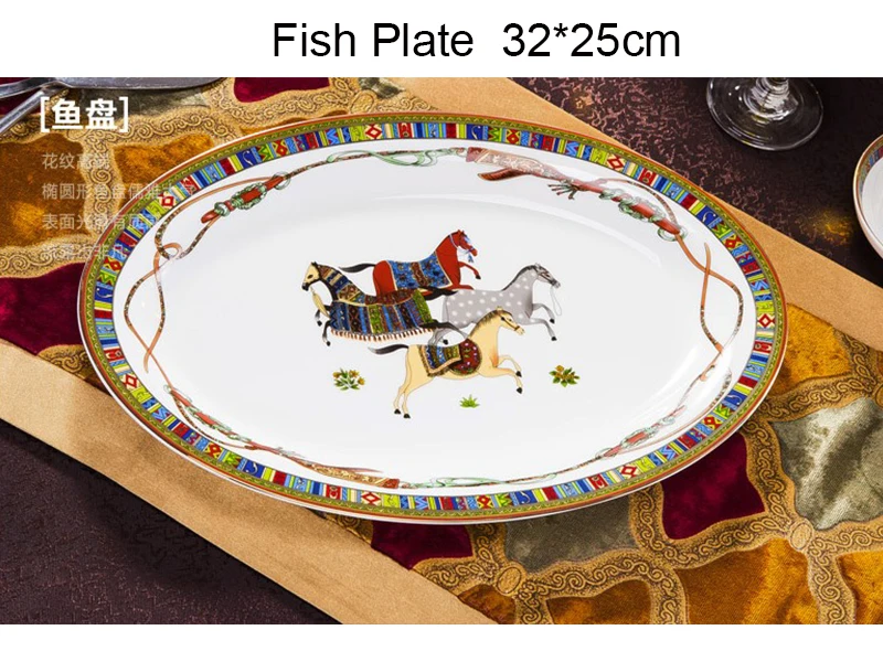 Набор столовых приборов полка для тарелок и 28/56/60 головки Цзиндэчжэнь глазурованная Бони фарфор столовые приборы(Континентальный) Комплектная посуда