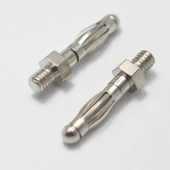 

10pcs Uninsulated Banana Plug with 4mm Thread Bolt Fitted for M4 Panel Installation Screw Connector Thread Length 5mm