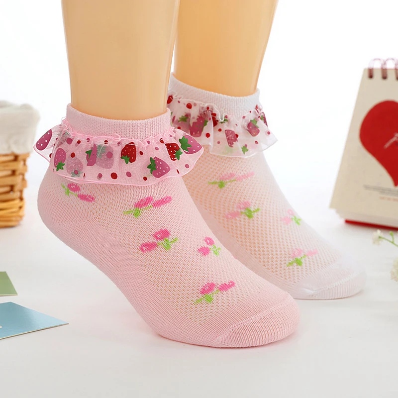 Buy Toddler kids girls summer slim strawberry lace