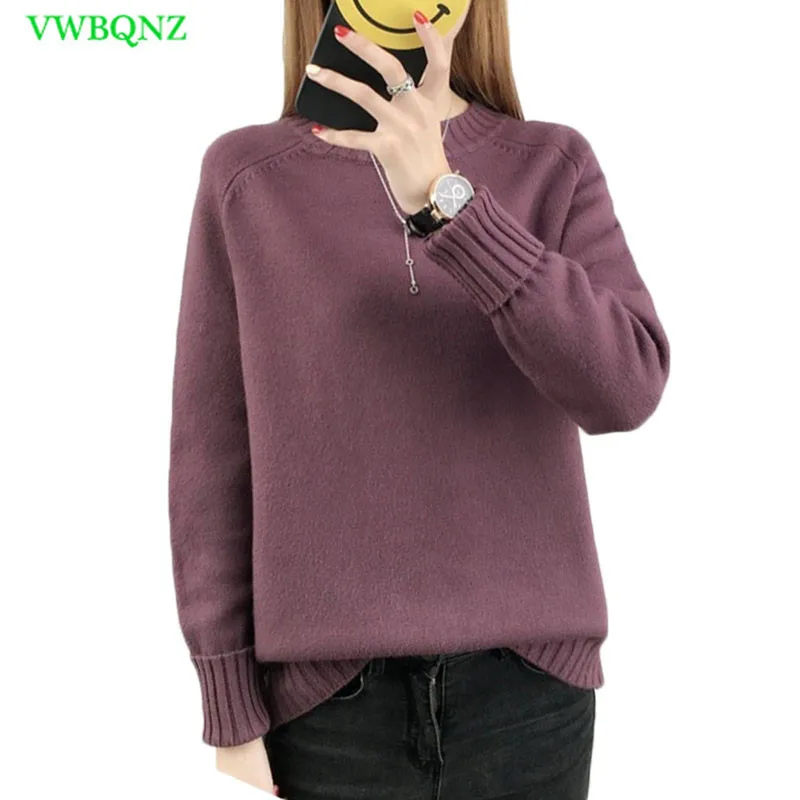 

Spring Autumn Korean Sweater Women Wild Loose Thicken Bottoming Sweaters Womens Clothing Student Long sleeve White Sweaters A389