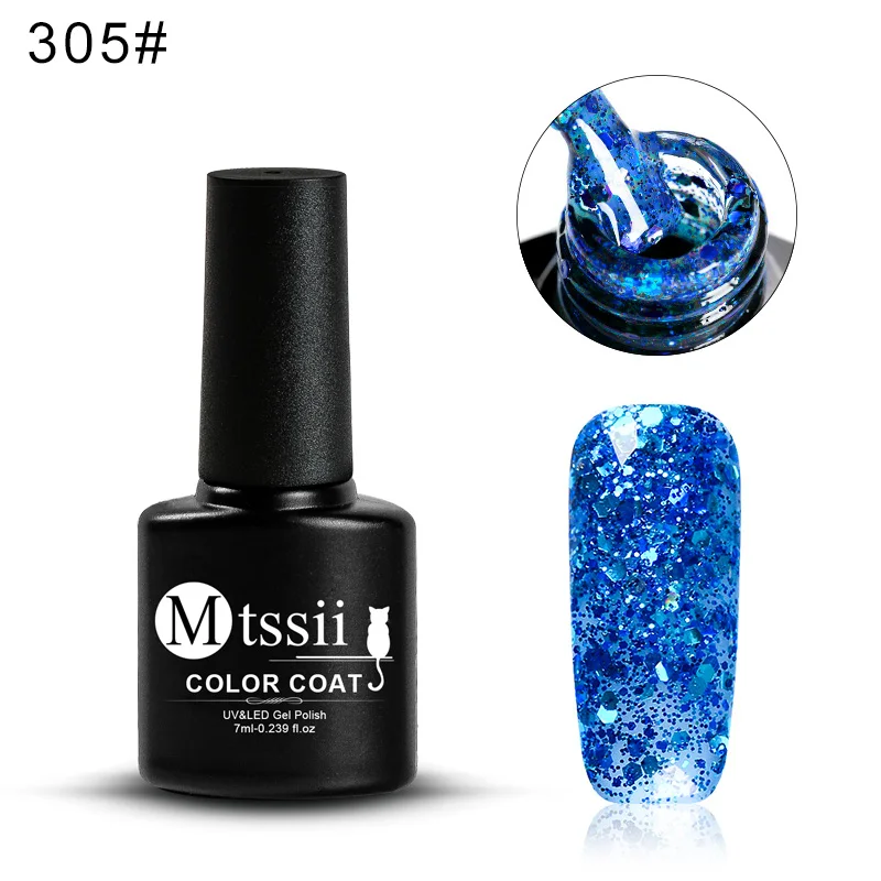 Mtssii, 7 мл, серебрянный Гель-лак для ногтей с лазерными блестками, мерцающий блеск, замачиваемый, УФ-светодиодный, долговечный лак для ногтей, сделай сам - Цвет: W1835