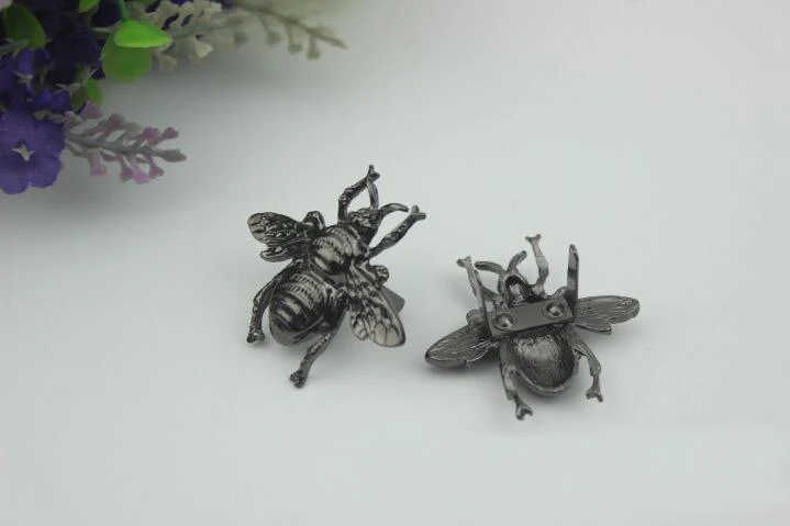 Аксессуары для багажных сумок, металлические украшения для обуви с украшением в виде маленькой пчелы - Цвет: Gun balck