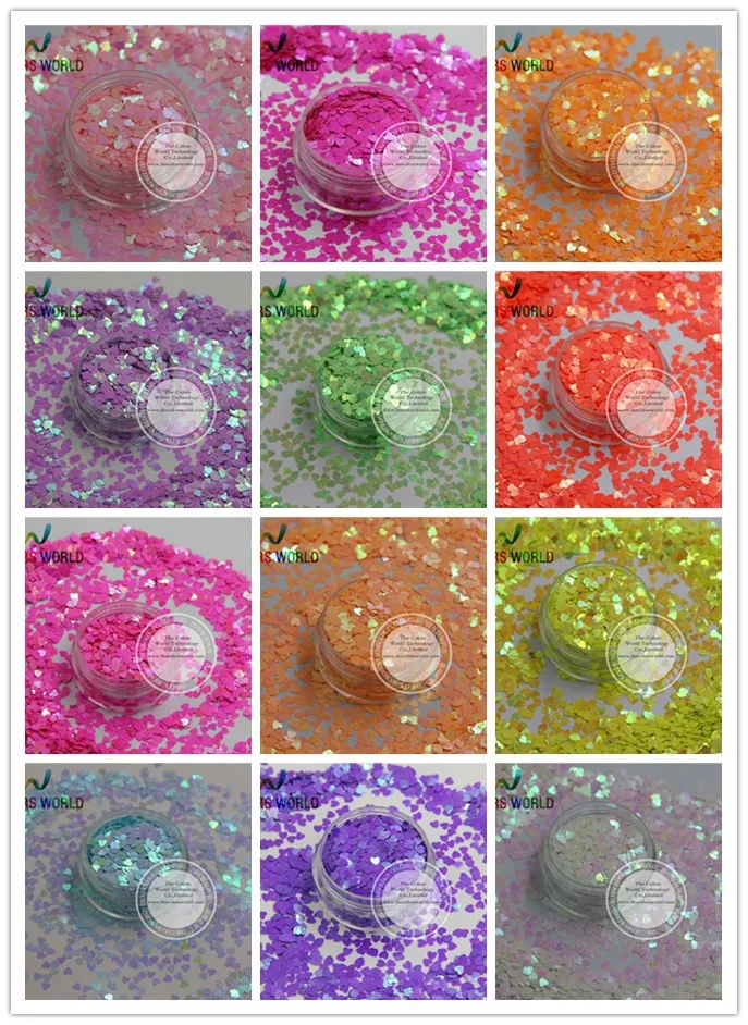 

TCT-103 Iridescent Pearlescent colors Glitter Heart Shape for Nail design nail art and Manual DIY Size:3mm