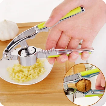 

Stainless Steel Alloy Hand garlic Press Crushed walnuts Ginger grinder Descascador Press for Cooking tool Kitchen Accessories