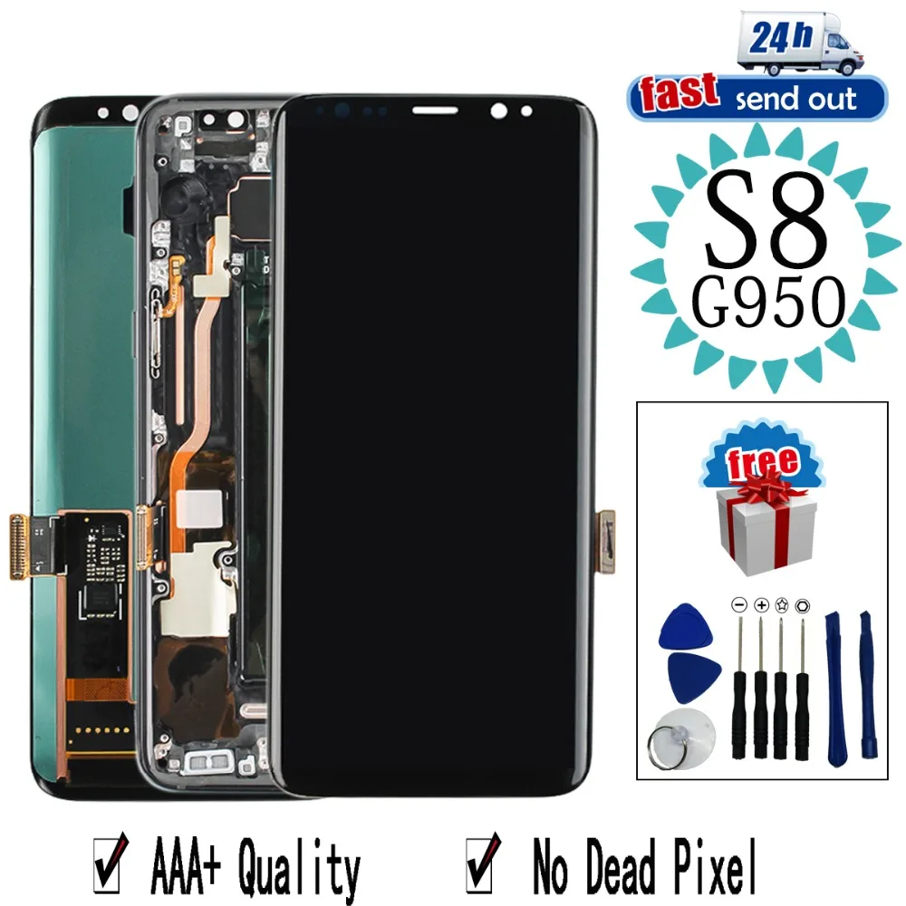AMOLED ЖК-дисплей для Samsung S8 G950 G950F сенсорный экран протестированный дигитайзер