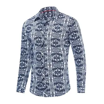 

2019 Europe And America Cross-Border Exclusive Cotton Printed Button Down Shirt Button Down Shirts Long Sleeve Shirt
