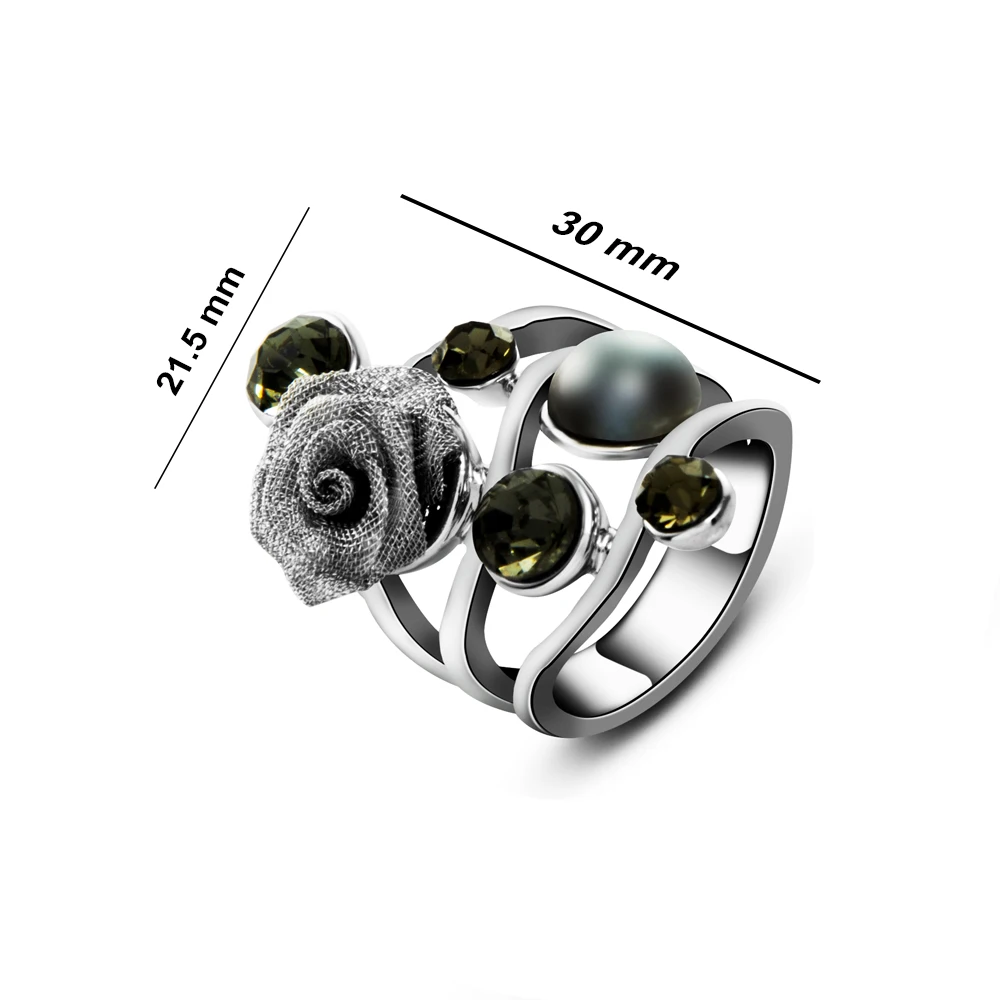 Женское кольцо в виде цветка с кристаллами размеры 7 8|ring vintage|flower ringbrand ring |