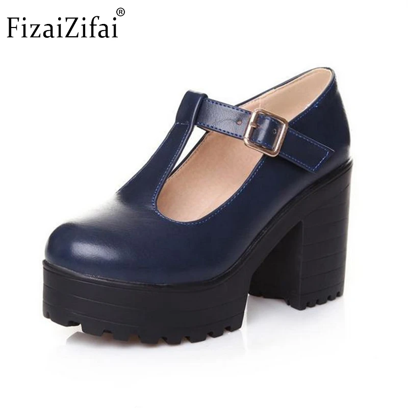 

Big size 34-46 2016 New arrival Autumn winter Shoes woman Ankle boots Female fashion bootie Buckle High heel Platform Retro Cool