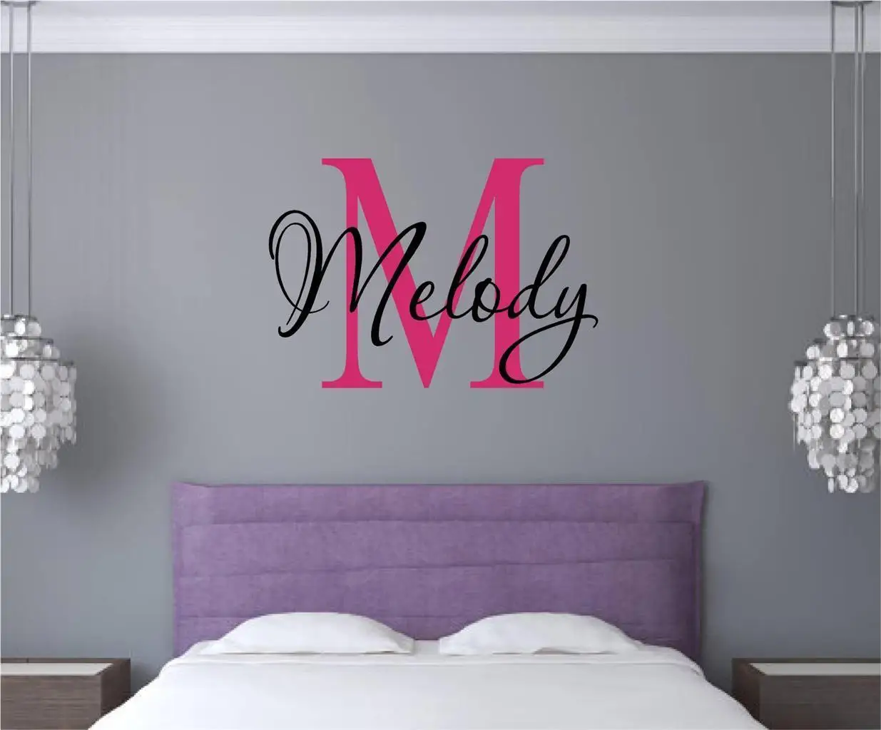 Monogram Wall Decal Floral Letter Name For Girls Room Vinyl