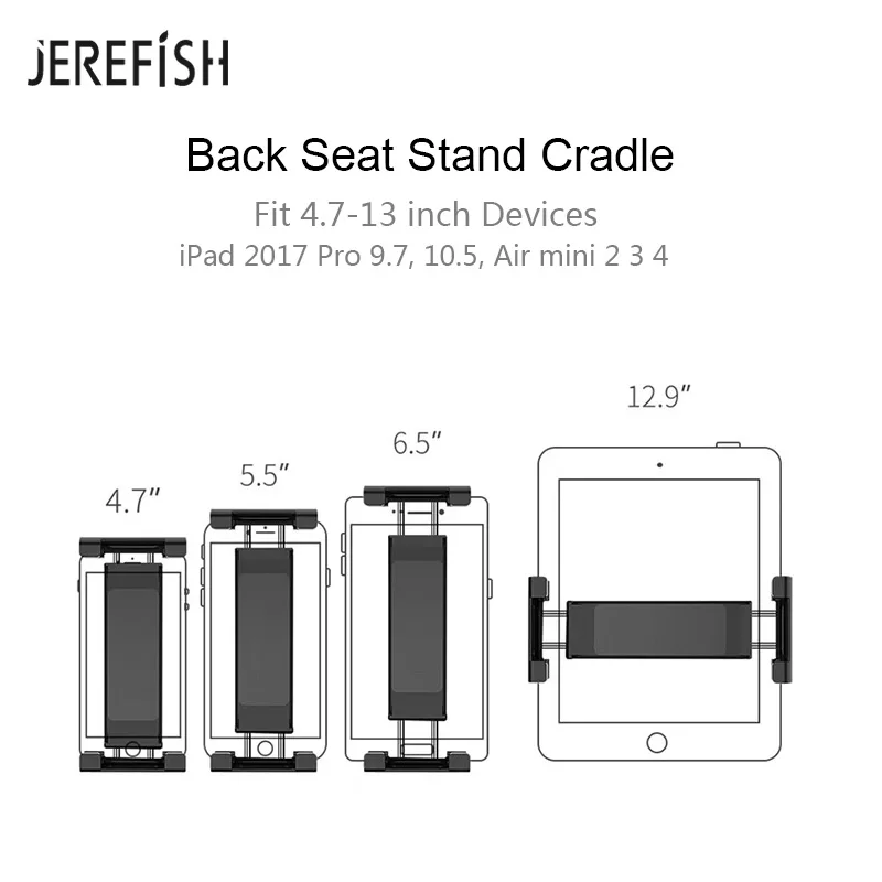 JEREFISH Универсальный 4-11 дюймов планшет автомобильный держатель для iPad 2/3/4 Mini Air на заднем сиденье подставка держатель аксессуары для планшетов в автомобильное крепление