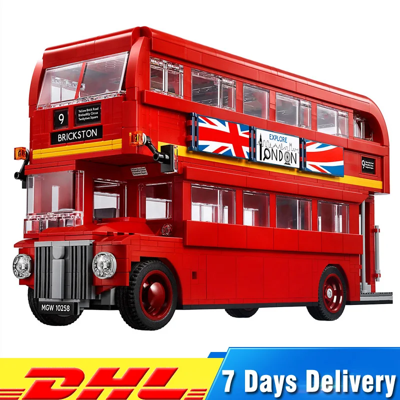 

IN Stock Genuine Technic Series The London Bus Model Building Blocks Compatible LegoINGlys 10258 Bricks Toys for Children Gifts