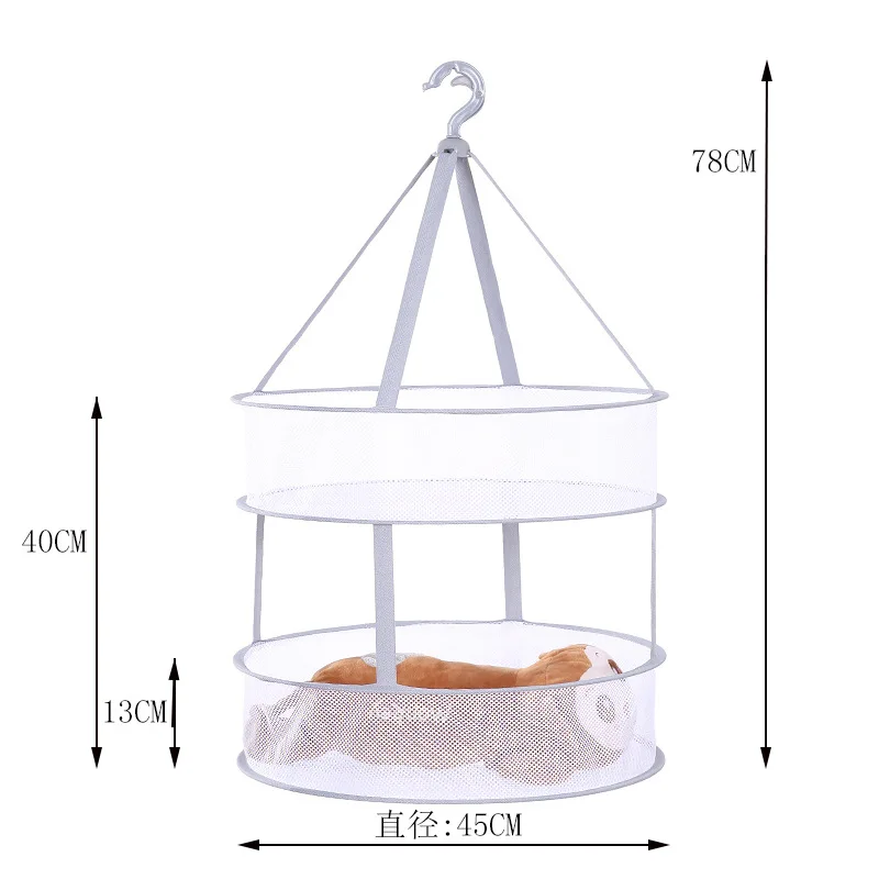 3 цвета Новая мода висячая сушильная сетка для свитера полиэфирная сушильная стойка Однослойная/двухслойная 4 стиля сетчатая сушильная стойка - Цвет: gray 2