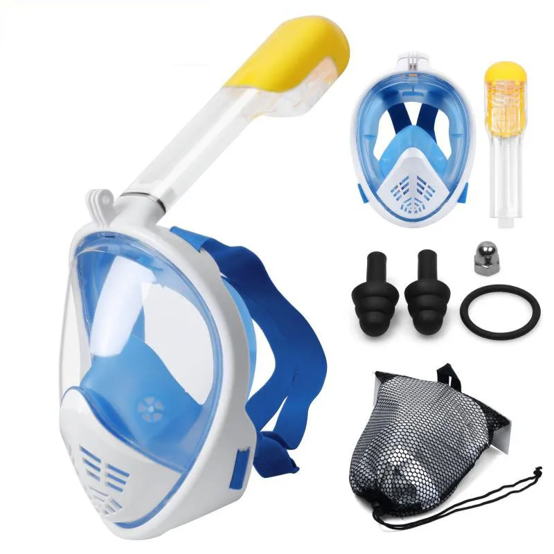 Подводная маска для подводного плавания полный уход за кожей лица маска для подводного плавания подводная противотуманная маска для подводного плавания для Плавание Подводная охота - Цвет: Blue
