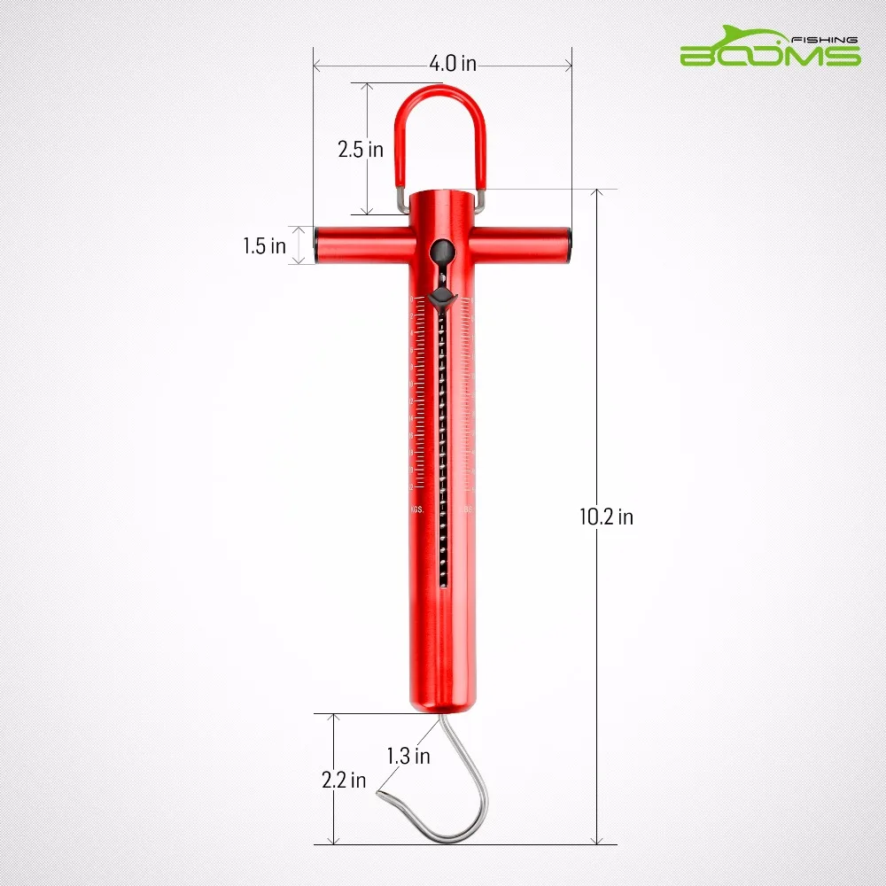 Booms Fishing TS1 Fish Scale Spring Fish Weight 11-26 KG Red Booms Fishing TS1 Fish Scale Spring Fish Weight 11-26 KG Red