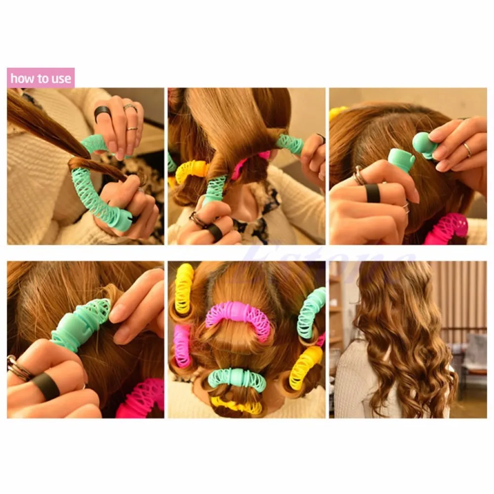 6 шт. 8 шт. Hairdress Magic Bendy для укладки волос роликовые бигуди спиральные Кудри DIY инструмент