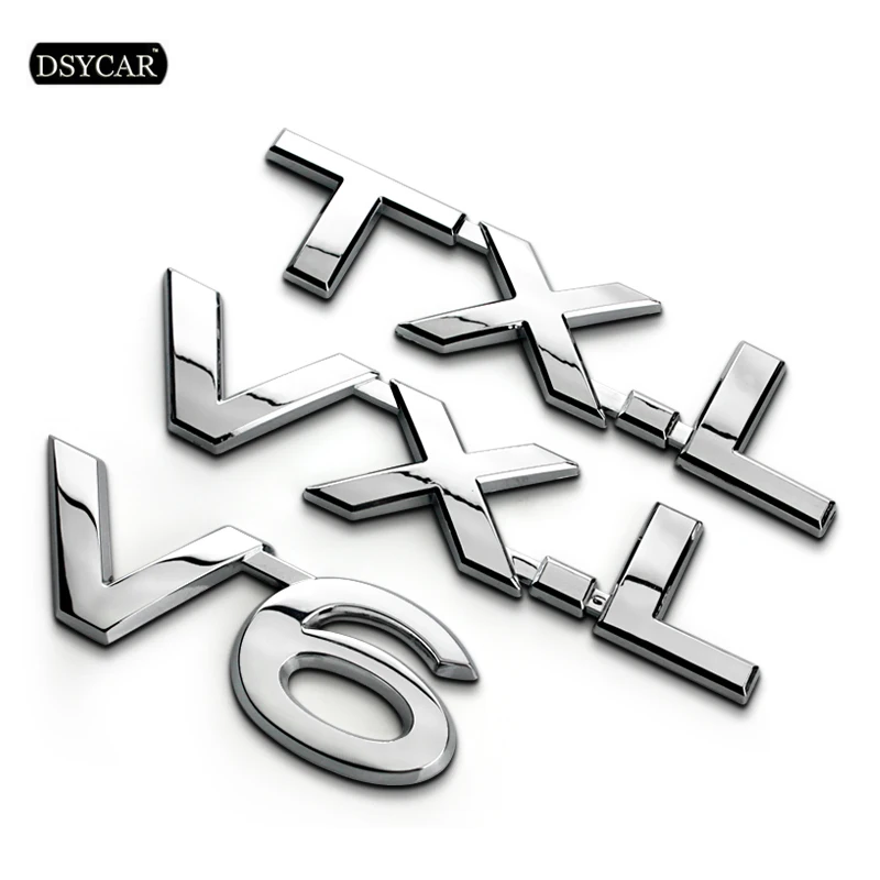 Dsycar 1Pcs 3D Metal TXL VXL VX V6 Car Side Fender Rear Trunk Emblem Badge Sticker Decals for motorcycle car Prado Car Styling Dsycar 1Pcs 3D Metal TXL VXL VX V6 Car Side Fender Rear Trunk Emblem Badge Sticker Decals for motorcycle car Prado Car Styling