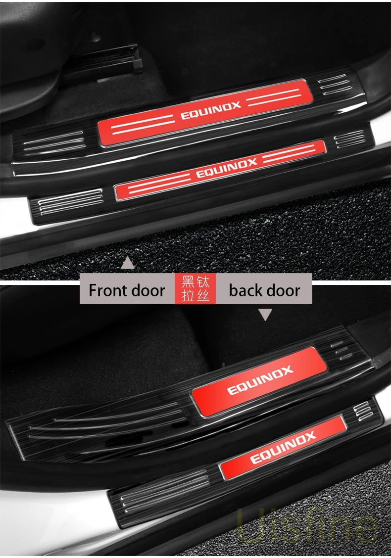Дверные пороги из нержавеющей стали приветствуются педали багажника защитная пластина модификация Декоративные наклейки для Chevrolet Equinox