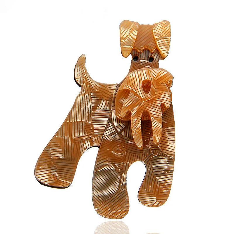 

FishPeach Lovely Acrylic Dog Brooches For Women Kids Pet Animal Brooch Pins Badge Scarf Hat Fashion Jewelry Corsage Female Gifts