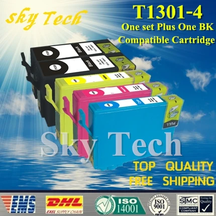 Один комплект Plus One BK Совместимый картридж для T1301-T1304 Epson SX525WD SX535WD SX620FW BX925FW B42WD BX525WD